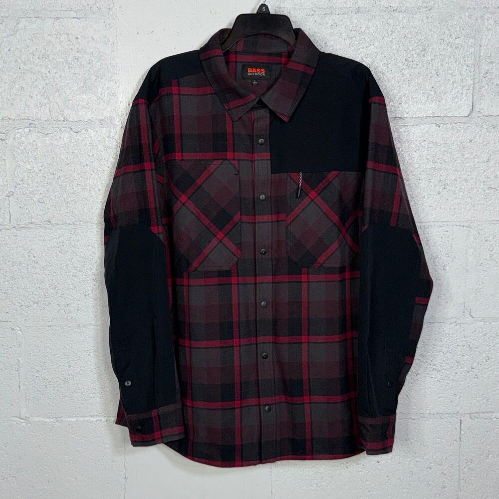 Bass Outdoor Men's Utility Brushed Twill Shacket - Cabernet L $90